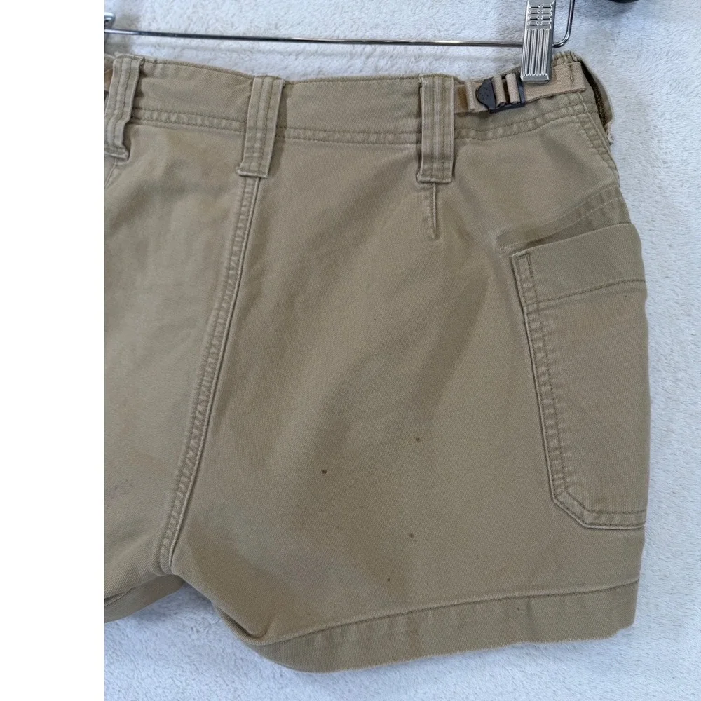 Vintage Abercrombie & Fitch Khaki Utility Shorts Size 4 Button Fly Cinch Sides